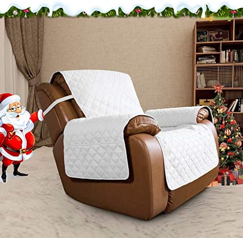 Easy-Going Reversible Couch Cover, Oversized Recliner, White/White - Image 2