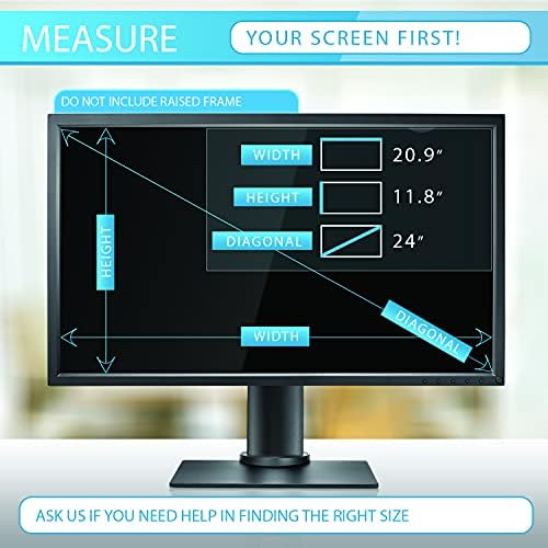 Premium Privacy Screen Filter for 24 Inches Desktop Computer Widescreen Monitor with Aspect Ratio 16:09. Anti Glare and Anti Blue Light Protection - Image 5