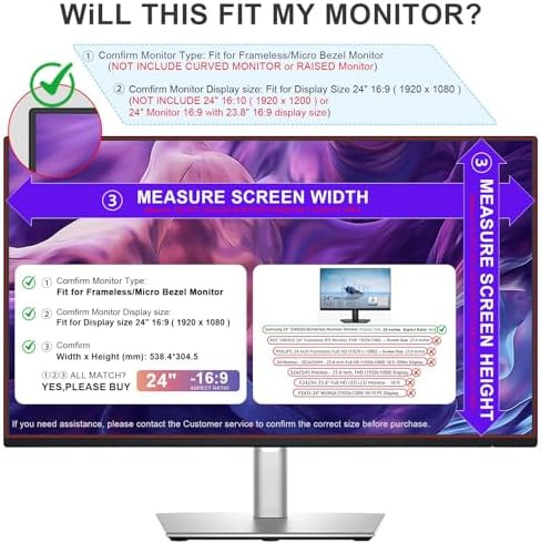 FILMEXT [2 Pack Removable 24 Inch Computer Privacy Screen Filter - Image 3