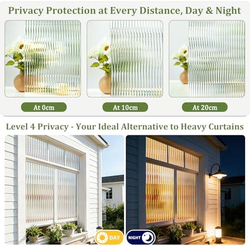 Beautyhero Reeded Glass Window Privacy Film 3D Static Cling, 17.5 x 78.7'' - Image 6