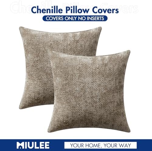 MIULEE Decorative Couch Throw Pillow Covers 16x16 Inch Neutral Khaki 2 Pack - Image 7