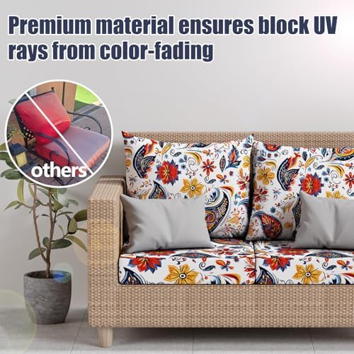 8Pcs Outdoor Cushion Covers, Stretch Patio Furniture Couch Chair Slipcovers - Image 3