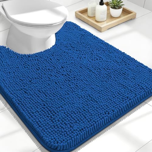 OLANLY Toilet Rugs U-Shaped 24x20, Soft Absorbent Chenille Contour Rugs by OLANLY