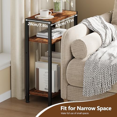 Heybly Small Narrow Side Table for Small Space, Thin Bedside TableHET006SR1 - Image 3