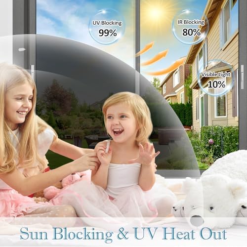 FuFin One Way Window Privacy Film Sun Heat Blocking, 10% VLT, 31.5"×78.7" - Image 3