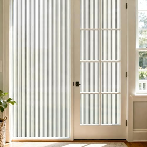 Reeded Glass Window Privacy Film Anti-UV,Embossed White,23.6"x78.7" by Letthewallstellyourstory