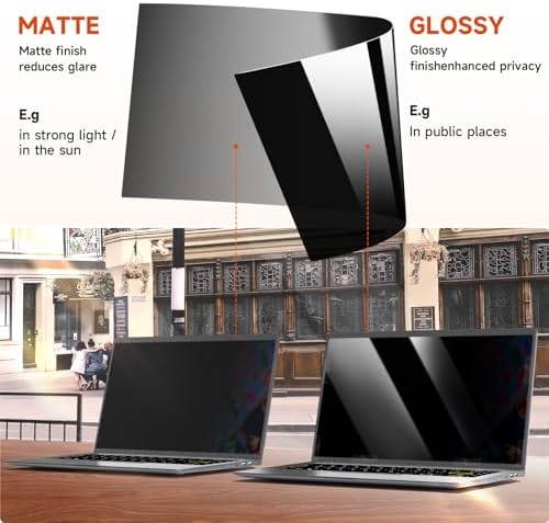 Mamol Laptop Privacy Screen 17 Inch for 16:10 Widescreen Display, Anti Blue Light Glare Filter, Removable Screen Shield, Anti-Scratch Screen Protector - Image 6