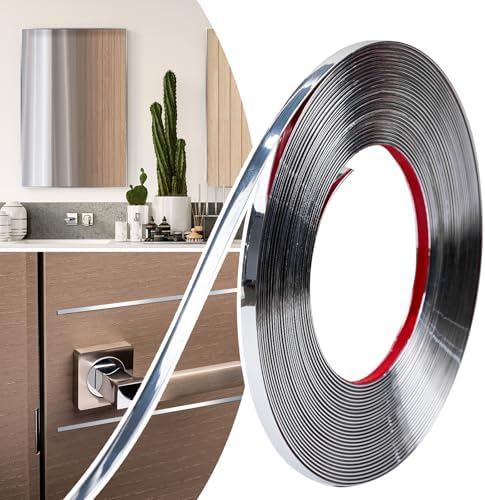 0.25in x 40Ft Peel and Stick Wall Molding Trim Silver by JSIWOTH