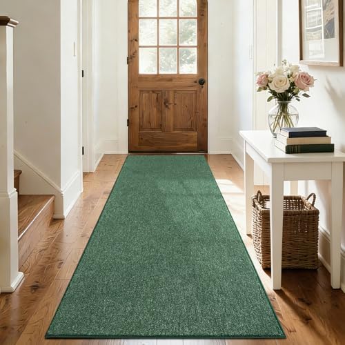 2x8 Green/White Runner Rug Non-Slip Washable for Hallway Kitchen Bedroom - Image 5