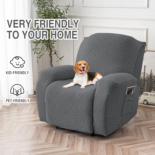 Genina Waterproof Recliner Chair Cover,XL-1 Seat Couch Cover,Dark Gray - Image 4