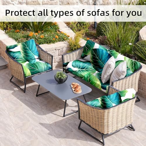 8 Pcs Outdoor Cushion Covers, Patio Sofa Cushion Covers Replacement - Image 5
