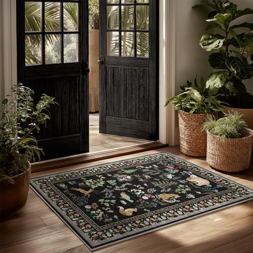 2x3 Washable Area Rugs for Entryway: Door Mat Indoor Entrance Small Throw Rug Non-Slip Low Pile Soft Kitchen Rug for Front Door Indoor Entrance Entry Bedside Kids Room by palohom