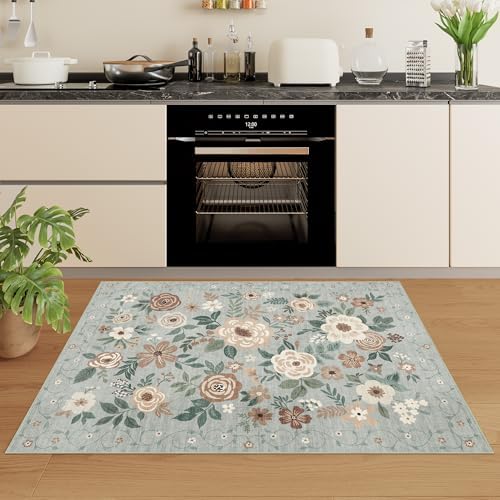 DUKINO 2x3 Entryway Rug, Door Mat Soft Washable Rug Non Slip, Sage Green - Image 4