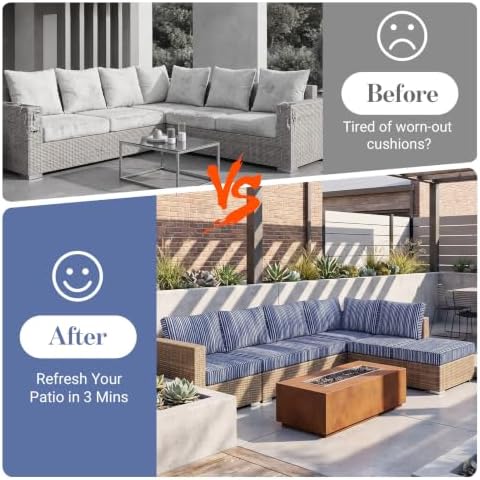 12Pcs Patio Cushion Covers Stretch Outdoor Furniture Protector Slipcovers - Image 5