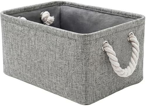 TheWarmHome Storage Bins for Shelves - 11.8x7.9x5.2 inch Grey Small Storage Baskets for Organizing, Fabric Storage Cubes Closet Organizer for Home Nursery Gift Decorative (Gray) by TheWarmHome