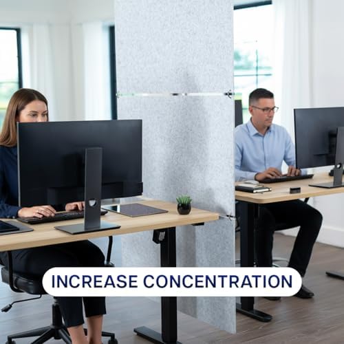 VIVO Acoustic Modular Hanging Panels, Rectangular Sound Absorber, Modern Noise Reduction that Installs to Ceiling or Wall, Light Gray, PP-C45G - Image 5