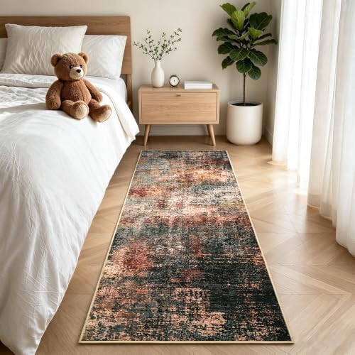 Toneed Washable 2x6 Non-Slip Abstract Runner Rug for Hallway Kitchen - Image 4