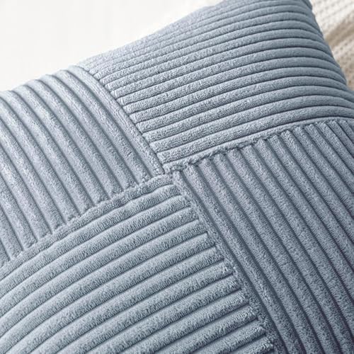 MIULEE Dusty Blue Decorative Throw Pillow Covers for Couch 18x18 Inch - Image 2