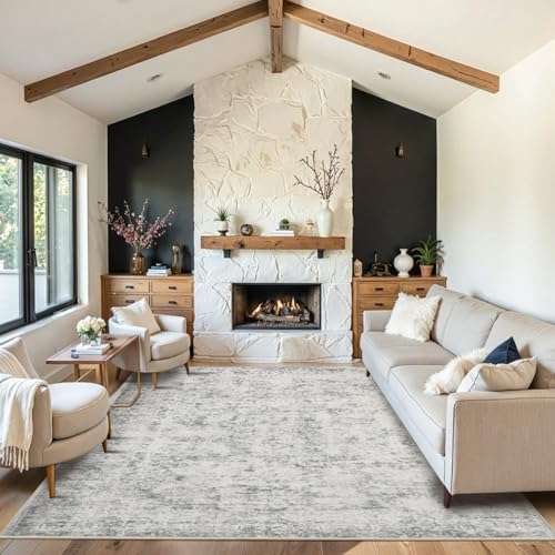 Rugxara Grey 8x10 Area Rugs for Living Room Bedroom Large Washable Rug - Image 4