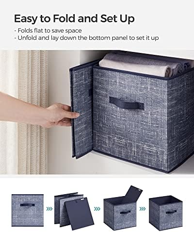 SONGMICS Storage Cubes, Set of 6, 11.8-Inch Foldable Closet Organizers - Image 6