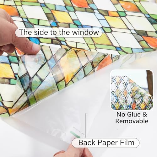 Window Privacy Film Stained Glass 35.4" x 157.4" Rainbow - Image 5