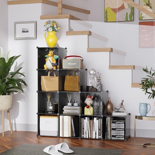 C&AHOME Cube Storage Organizer, 9-Cube Bookcase, Closet Cabinet Black - Image 2