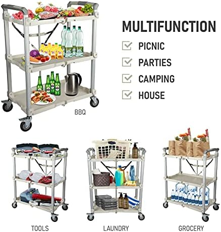 Olympia Tools 89-355 Pack N Roll Collapsible Service Cart, XL, 300LB Capacity, White - Image 7
