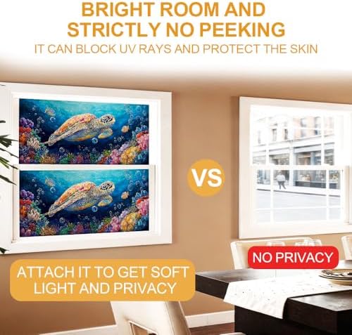 Cmialusie Sea Turtle Window Film 17.3 x 39.3 Inch Cling - Image 4