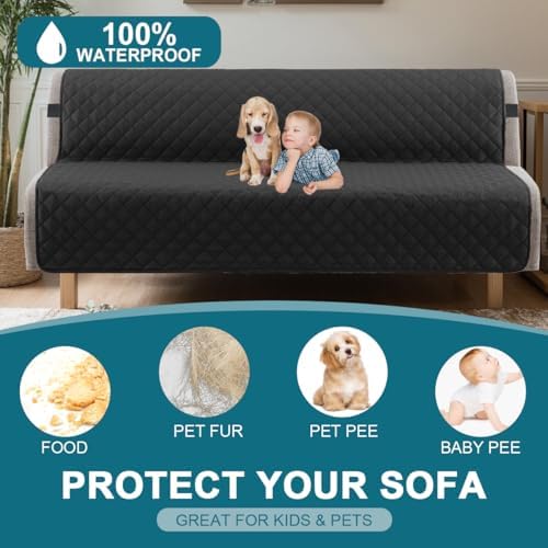 Turquoize 100% Waterproof Futon Cover Slipcover Armless Sofa Protector - Image 2
