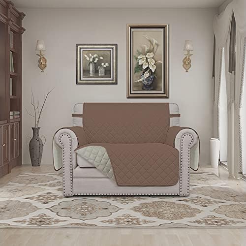 Easy-Going Reversible Couch Cover, Oversized Chair, Brown/Beige - Image 2