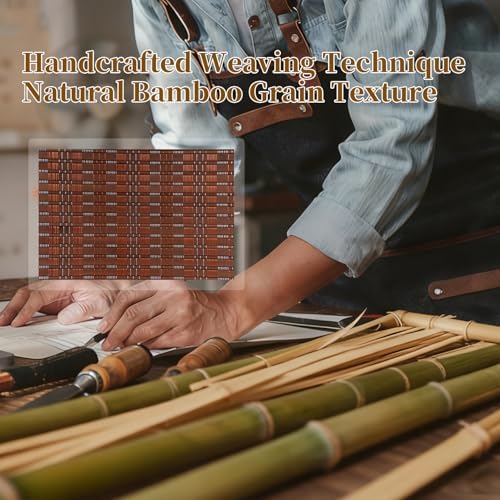 Bamboo Room Divider 6 Panel 47" H, 360°Rotating Feet Privacy Screen,Brown - Image 5