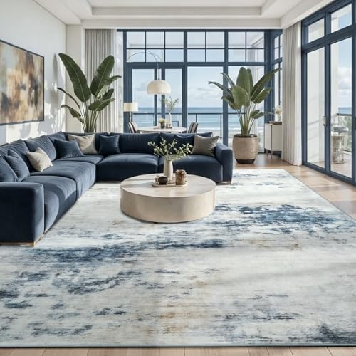 Toneed Washable 8x10 Area Rug with Non-Slip Backing for Living Room by Toneed