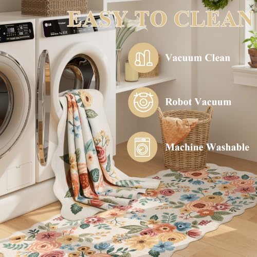 DUKINO 2x10 Runner Rug for Hallway, Washable Kitchen Rugs, Beige Yellow - Image 6