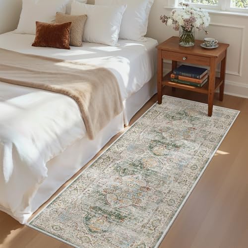 Madane Washable Runner Rug 2x6 Runners for Hallways Non Slip, Green - Image 3