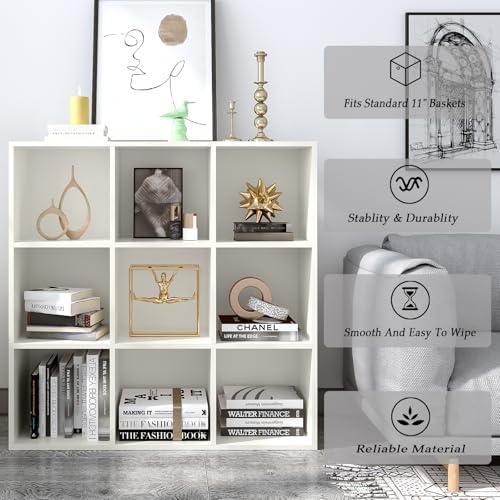 OSCHF 9-Cube Storage Shelf Bookcase, Warm White - Image 4