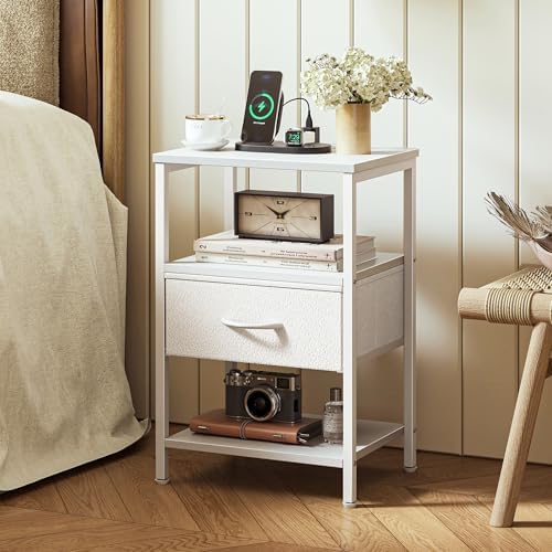 SUPERJARE Nightstand Set of 2 with Charging Station, USB-C Port, End Tables - Image 2