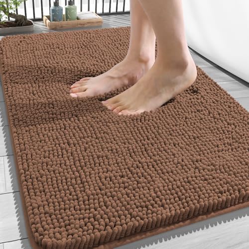 OLANLY Bathroom Rugs 34x21, Extra Soft Absorbent Chenille Bath Rugs by OLANLY