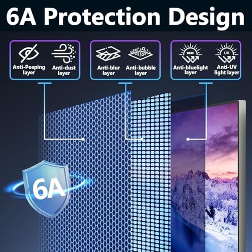 Magnetic 32 inch Computer Privacy Screen Filter for 16:9 Widescreen Monitor Desktop PC, Hanging Removable Anti Glare Blue Light Eye Protection Privacy Shield, 32in Anti Spy Screen Protector - Image 4