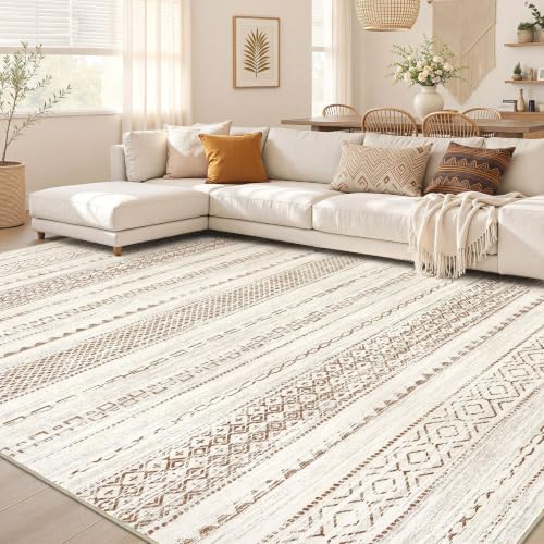 Nakagishi Boho 5x7 Area Rug Living Room Rugs Machine Washable Brown by NakagishiAreaRug