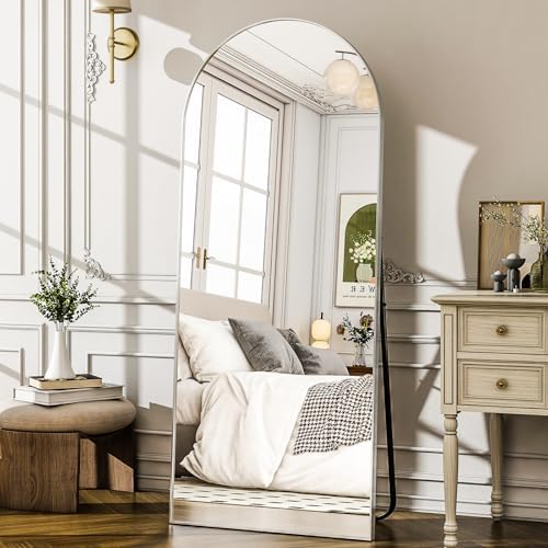 57" x 20" Arched Full Length Mirror - Wall Mounted/Floor Mirror Aluminum Alloy Frame Full Body Mirrors for Bathroom Living Room Bedroom and Entryway,Sliver - Image 3