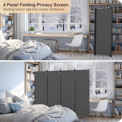 Privacy Screen Room Divider 4 Panel as Dressing Screen - Image 4