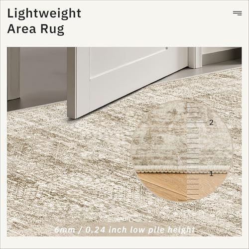 Soalmost Washable Area Rug 8x12 Large Soft Brown Rugs for Living Room - Image 7