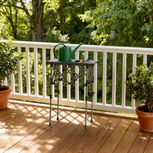 Anbte Roll Up Camping Table, Adjustable Height Max 27.5", 20” x 16”, Black - Image 2