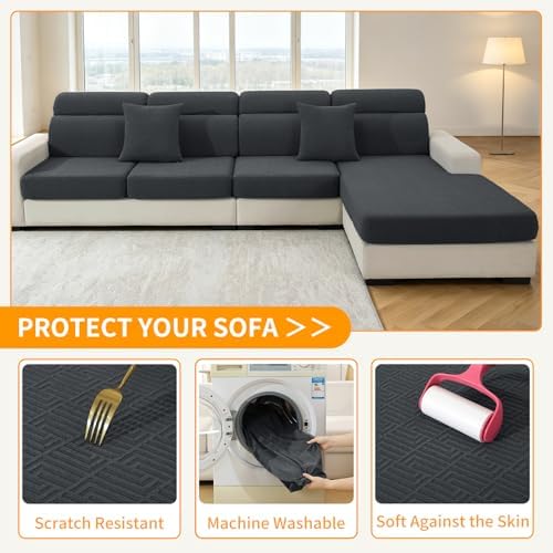 XINEAGE 4 Piece Stretch Couch Cushion Covers Individual Sofa Slipcovers - Image 6