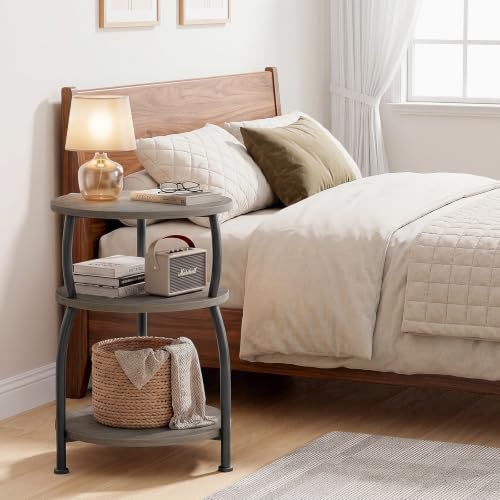 3-Tier Round Side Table, 15.7 inch End Table Nightstand - Image 5