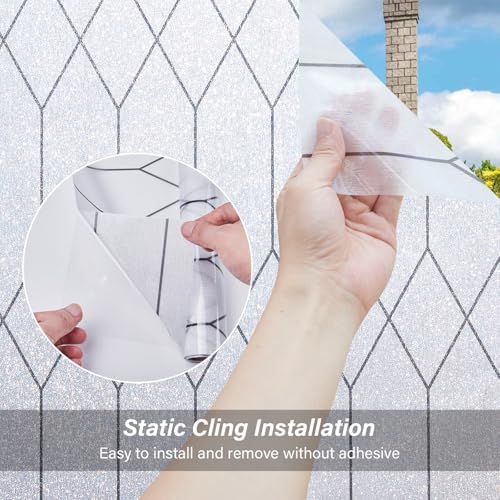 Kromapolis Frosted Privacy Film Static Cling Non-Adhesive 35.4 x 157.4 inch - Image 4