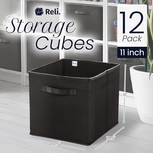 Reli. 11 Inch Cube Storage Bins (12 Pack) | Cube Organizer Bins - Image 2
