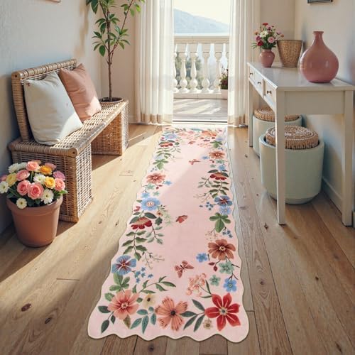Lahome Floral Kitchen Runner, 2X6 Washable Runner Rug Non-Slip - Image 3