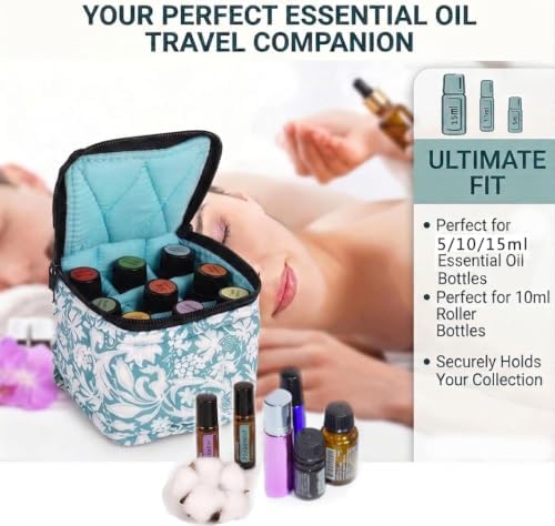 9 Bottles Essential Oil Carrying Case with Thick Foam Protection, Portable and Shockproof Organizer for 5ml to 10ml,15ml Bottles, Nail Polish, Roller Balls and Travel (Aqua Green) - Image 6