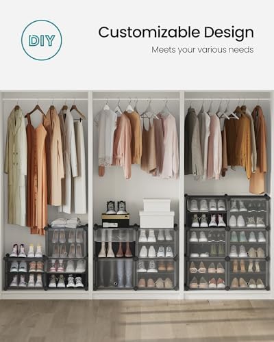 SONGMICS Shoe Rack, 8-Tier with Doors, 32-Pair Storage Cabinet - Image 5
